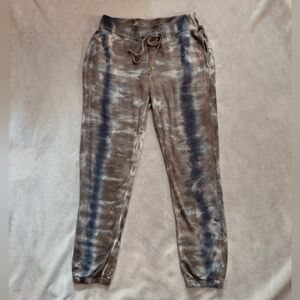 Young Fabulous & Broke Tie-Dye Joggers With Pockets In Gray & Blue Size Medium